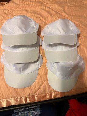 White Visor Caps - Set of 6